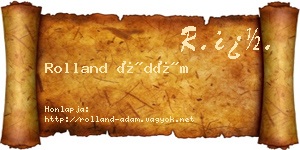 Rolland Ádám névjegykártya